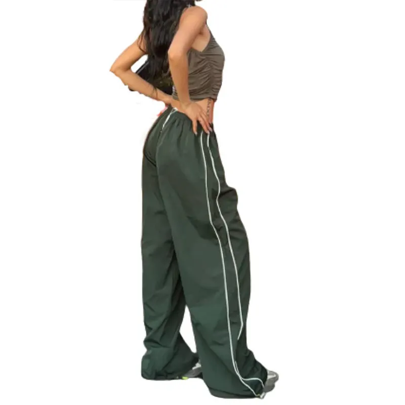 Uveng Uveng New Fashion Personality On Both Sides Of The Draw Rope Casual Loose Waist Multi-Color Trousers