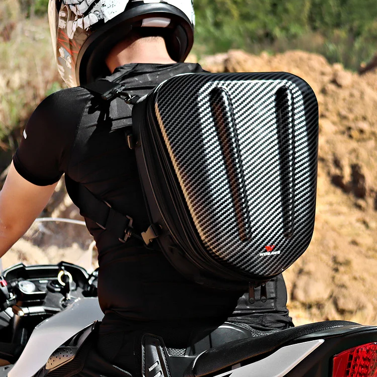 WOSAWE Motorcycle Tail Bag PU Leather Water Resistance Sports Motorbike  Seat Bag