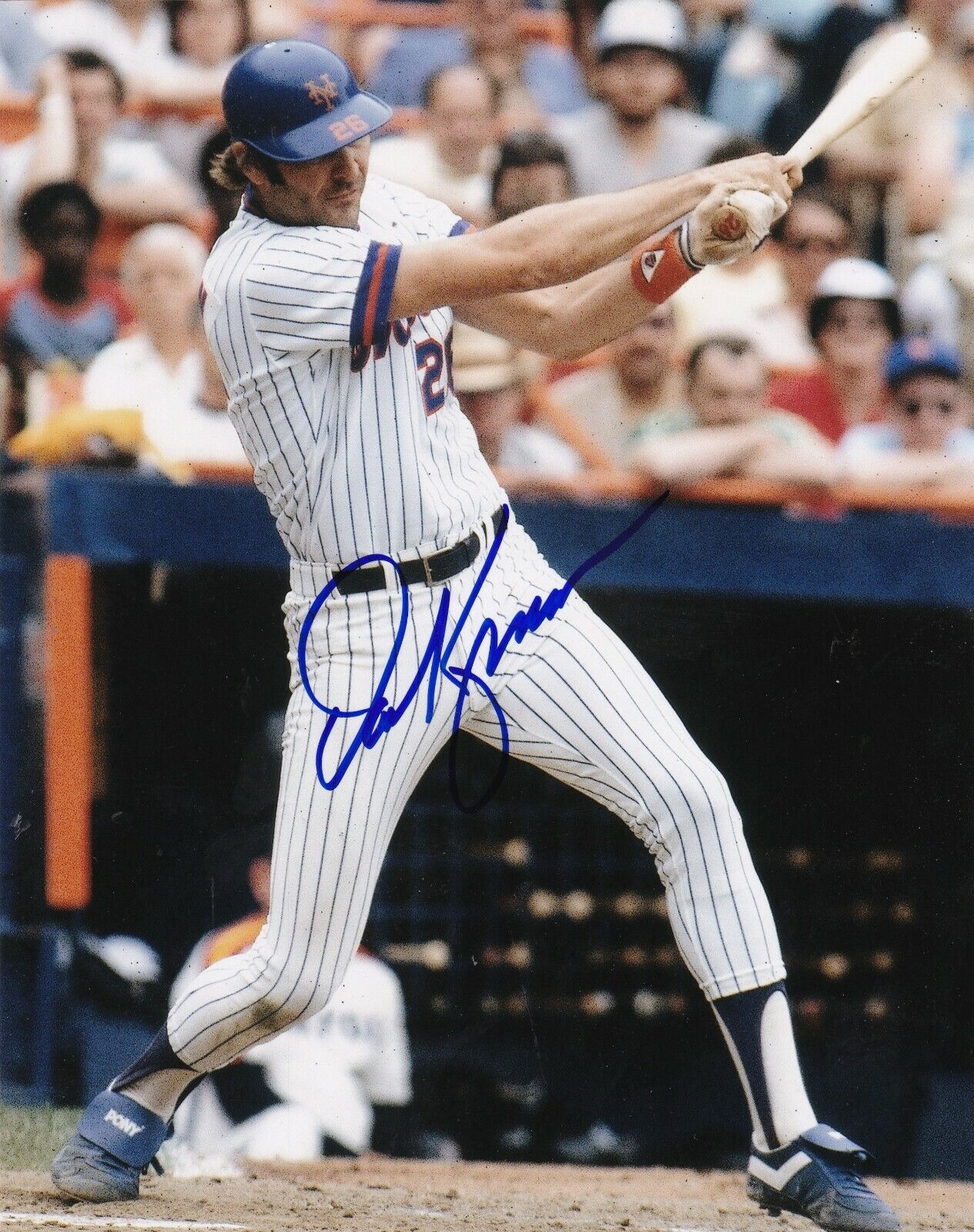 DAVE KINGMAN NEW YORK METS COLOR ACTION SIGNED 8x10