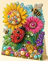 6pcs DIY Garden Diamond Painting 3D Greeting Card