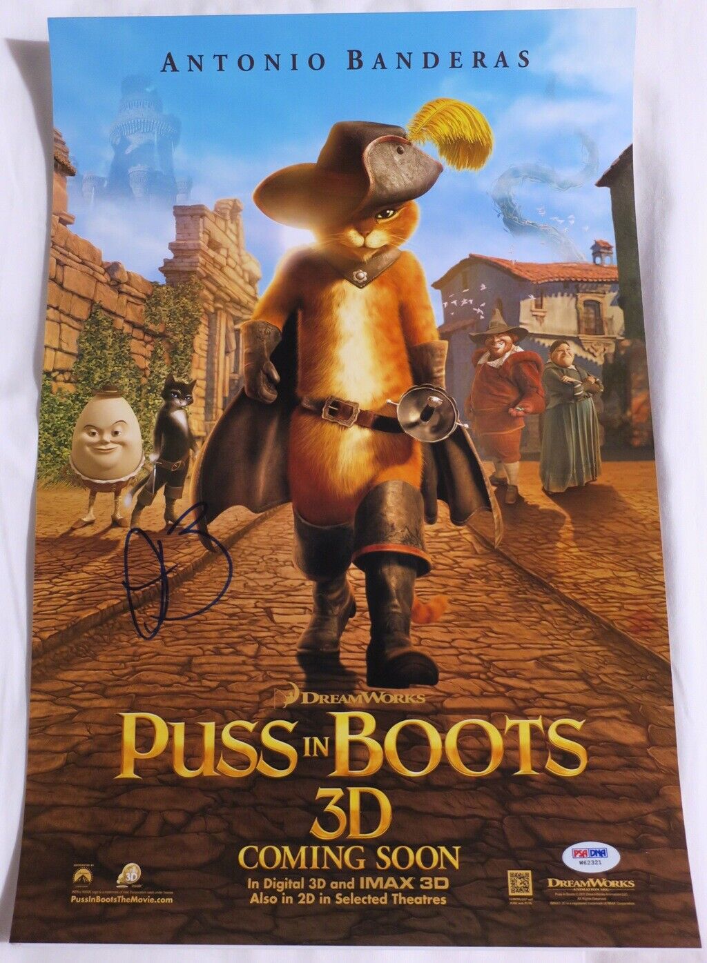 Antonio Banderas Signed Puss in Boots Autographed 12x18 Photo Poster painting PSA/DNA #W62321