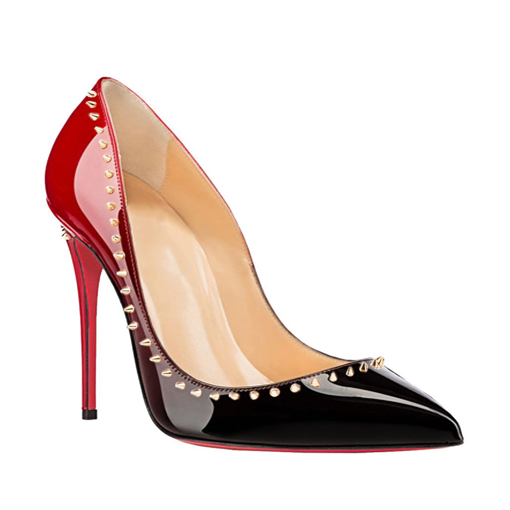 Red Bottom Women's High Heels Stiletto Pumps Party Gradient Color-MERUMOTE