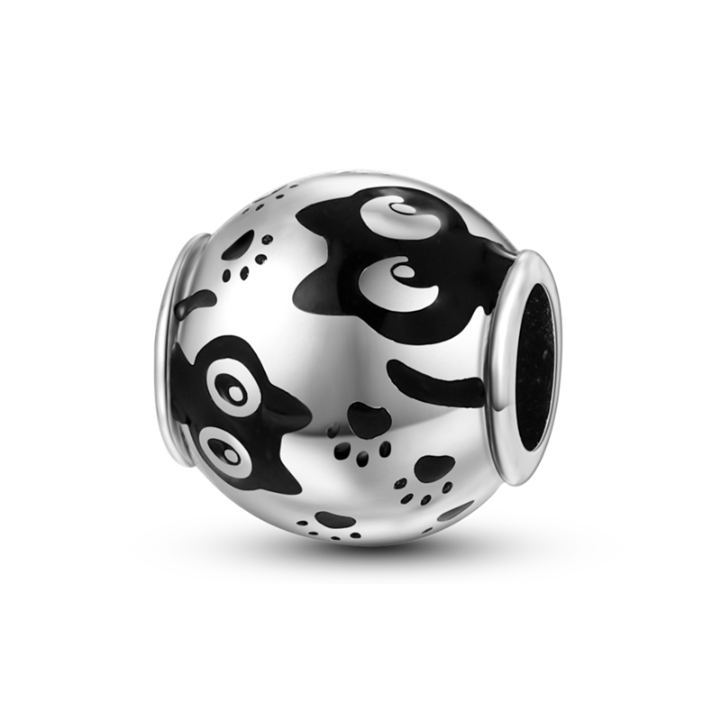 Genuine 925 Sterling Silver Cats and Cute Claws Charm fit for DIY Charms Bracelet & Bangle Fine Jewelry KTC392