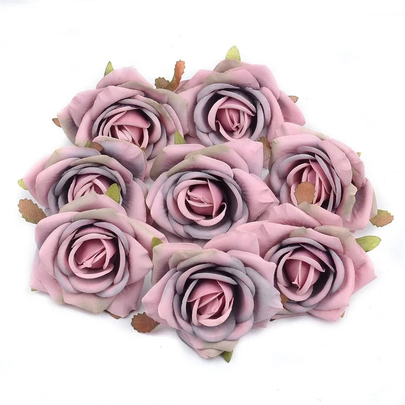 15pcs Large 7cm European Retro Silk Artificial Rose Flower Heads For Wedding Party Home Decoration DIY Garden Craft Fake Flowers