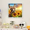 Donkey And Sunflower - 11CT Stamped Cross Stitch - 40*40cm - Animal