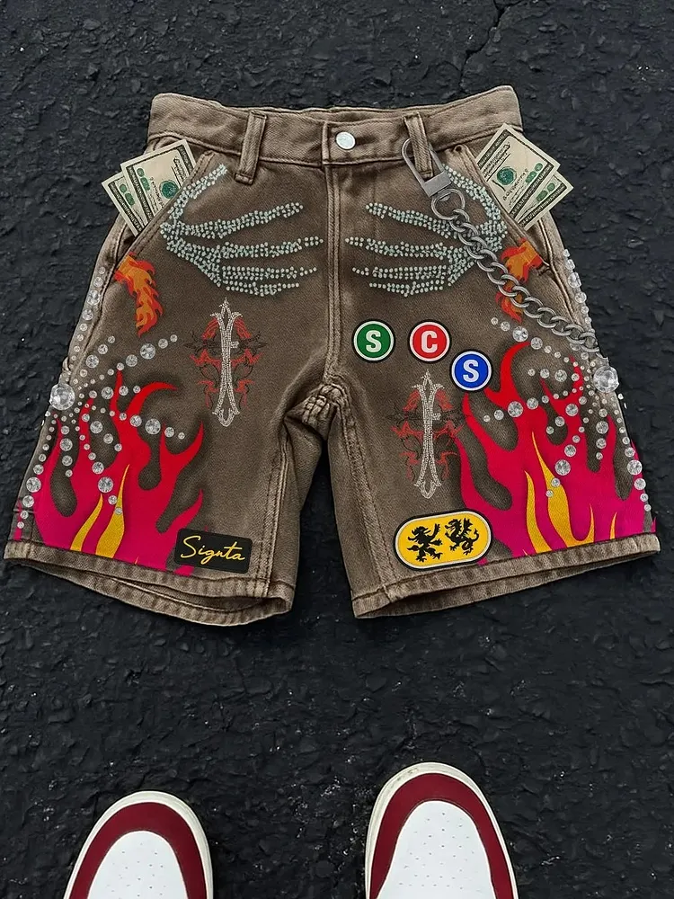 Y2K Baggy Cargo Jean Shorts