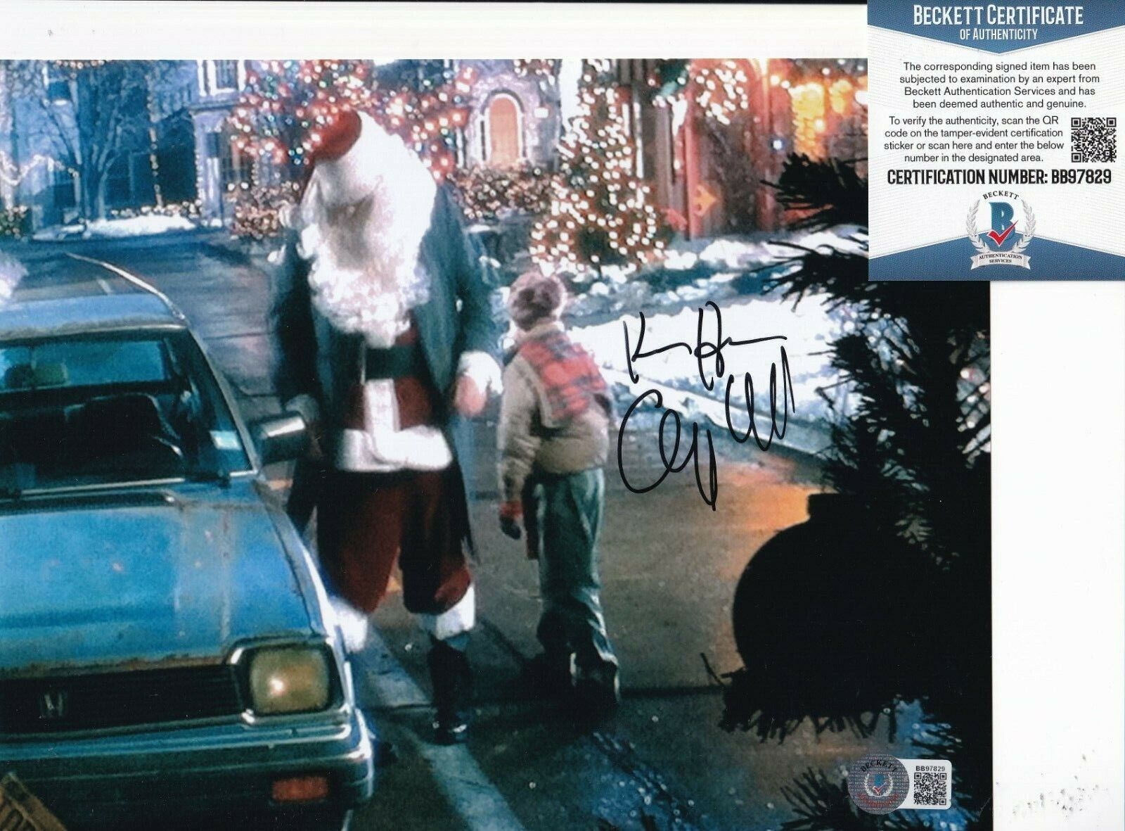 KEN HUDSON CAMPBELL signed (HOME ALONE) Santa Movie 8X10 Photo Poster painting BECKETT BB97829