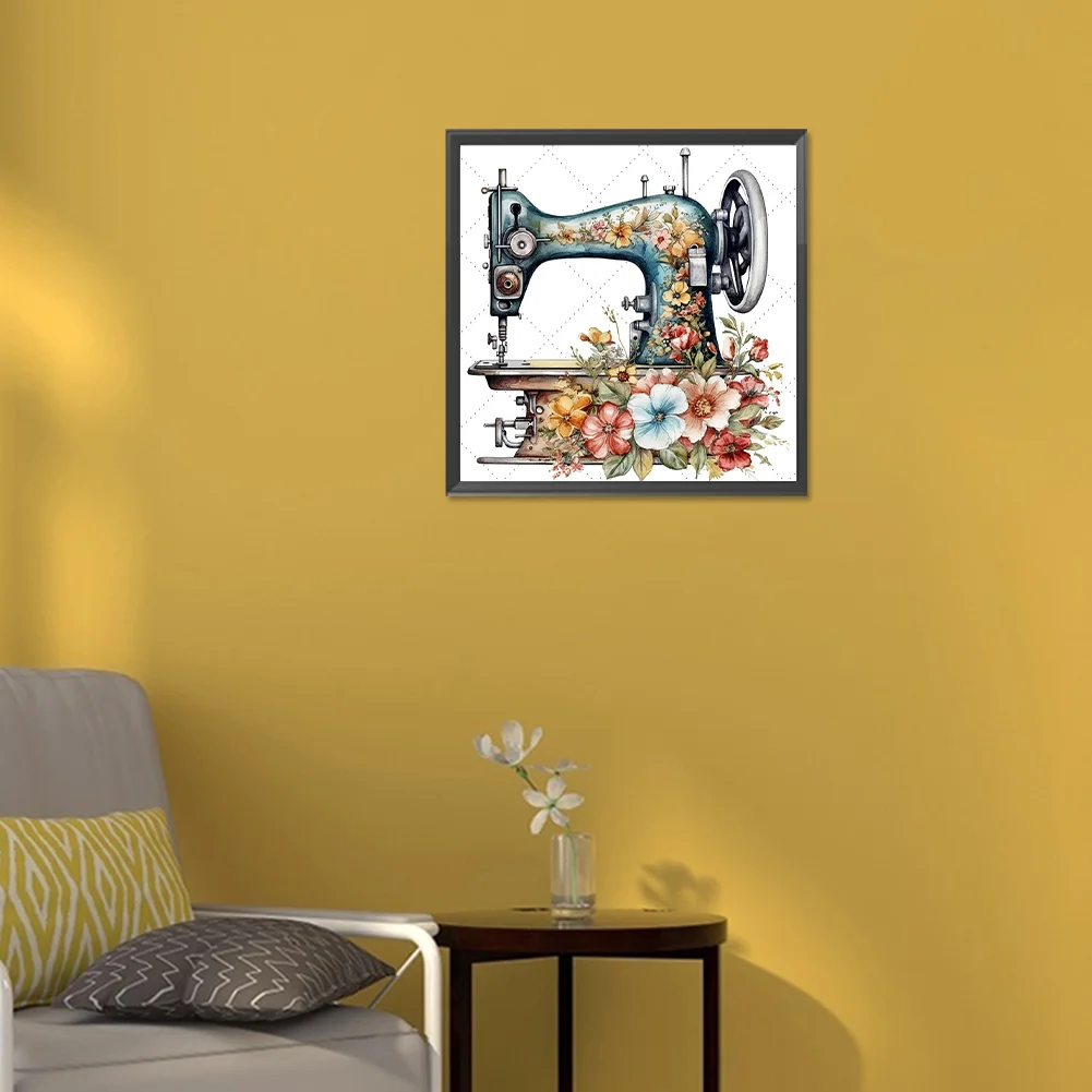 Diamond Painting - Full Round Drill - Sewing Machine(30*30cm)