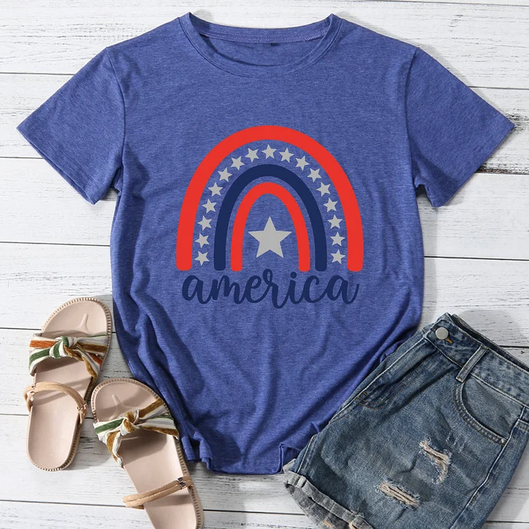 4th of July Rainbow T-shirt Tee-JR00377