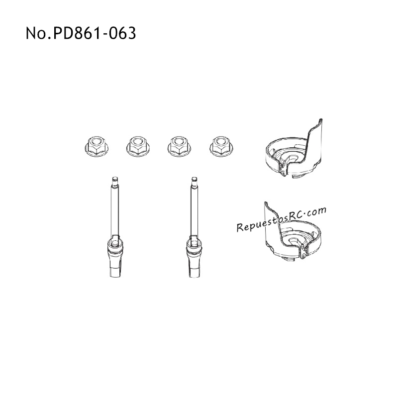 PD RACING TR10 Piezas para Juguetes RC Eje del Amortiguador PD861-063