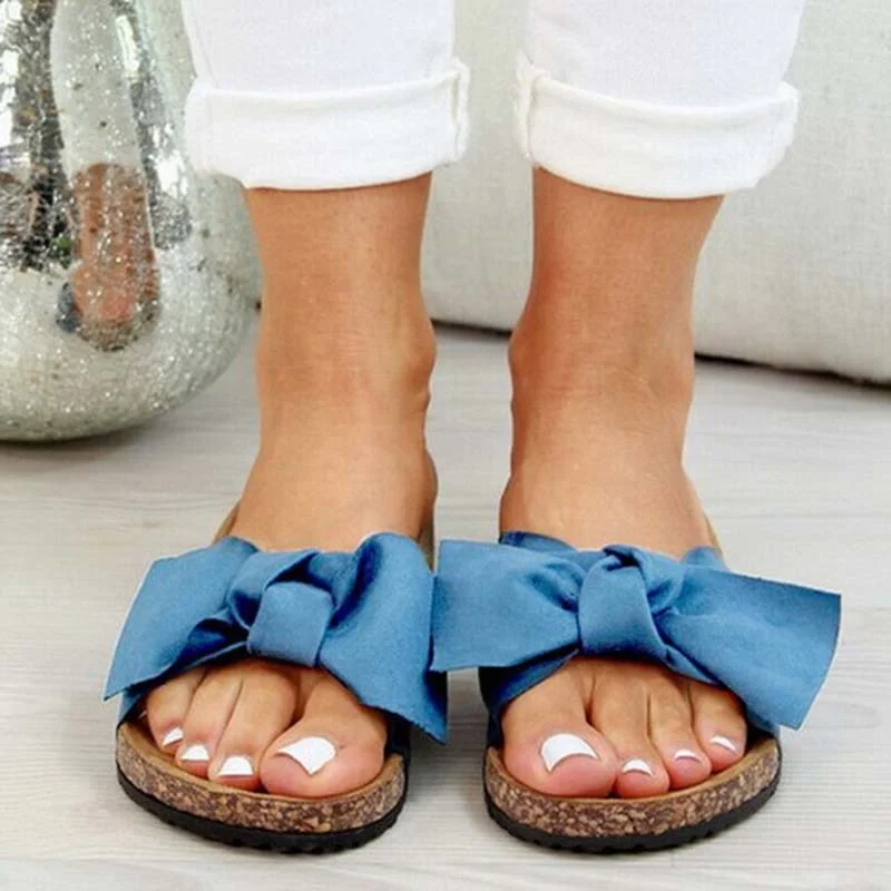 Women's Sandals 2021 Summer Platform Retro Sandals Woman  Fashion Bow Leopard Beach Slippers Women Plus Size 43