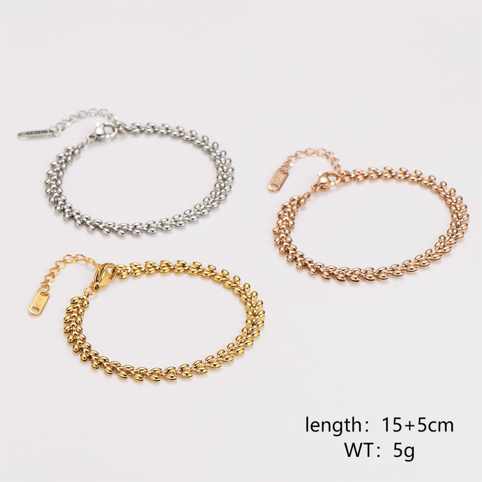 Fashion Women Checkered Fan-Shape Rhombus Stainless Steel Electroplating Bracelets2