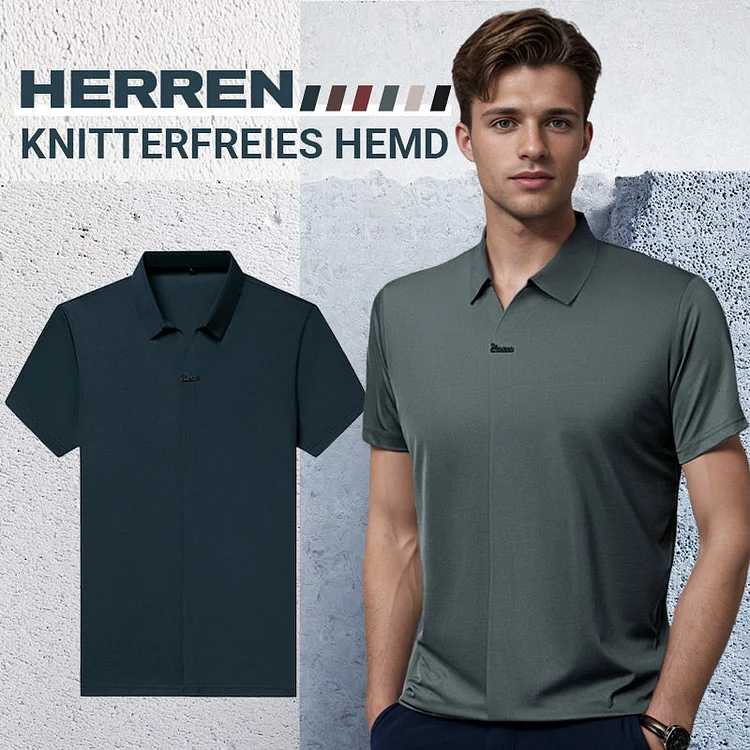 Men's Casual Revers Atmungsaktiv Knitterfrei T-shirt