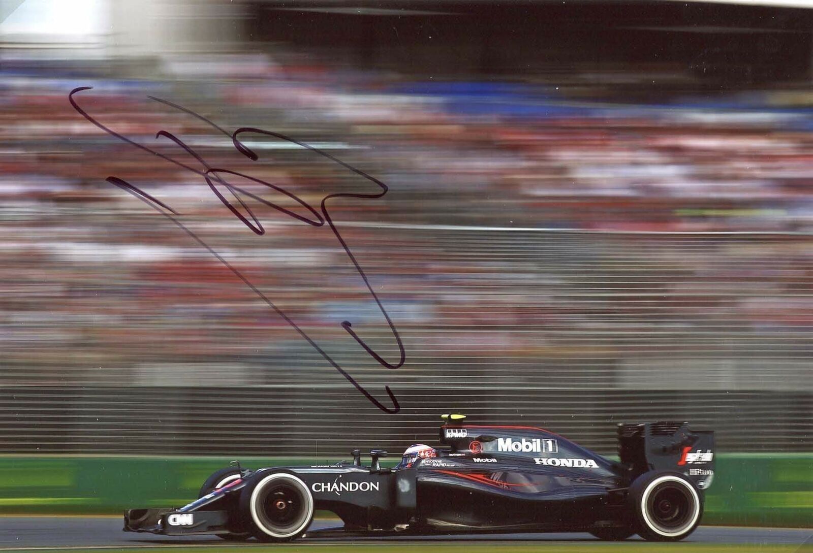 Jenson Button FORMULA ONE McLaren 2016 autograph, signed Photo Poster painting