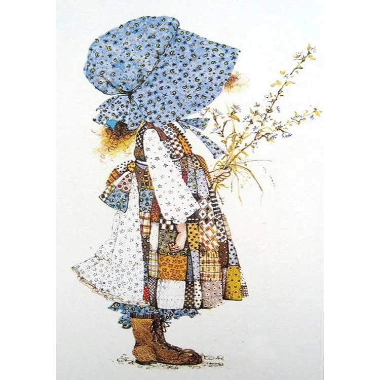 DIY - Cute Little Girl 11Ct Stamped Cross Stitch 40*55Cm