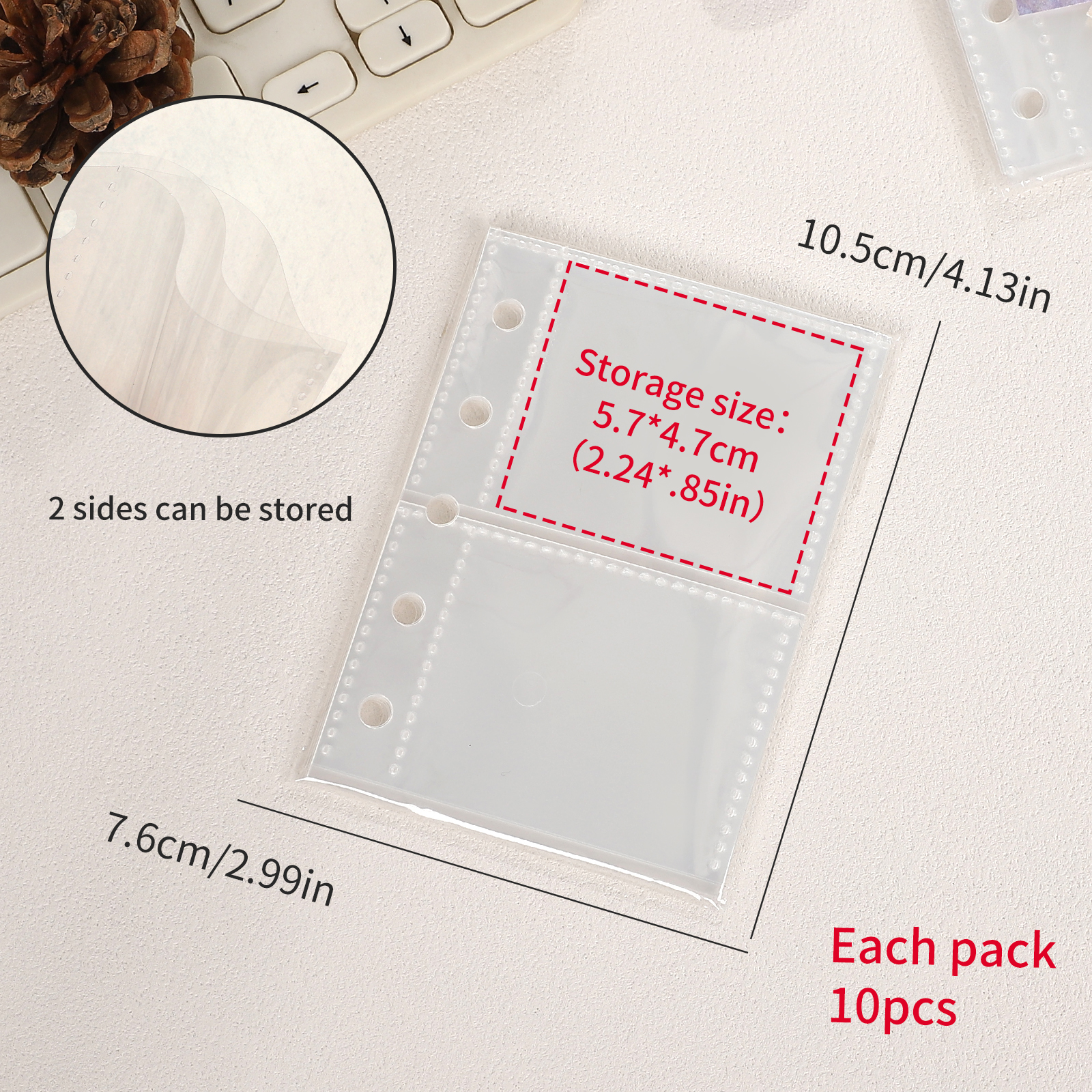 Storage Book - M5 Transparent PVC Mini Loose Leaf Five-hole Double-buckle 