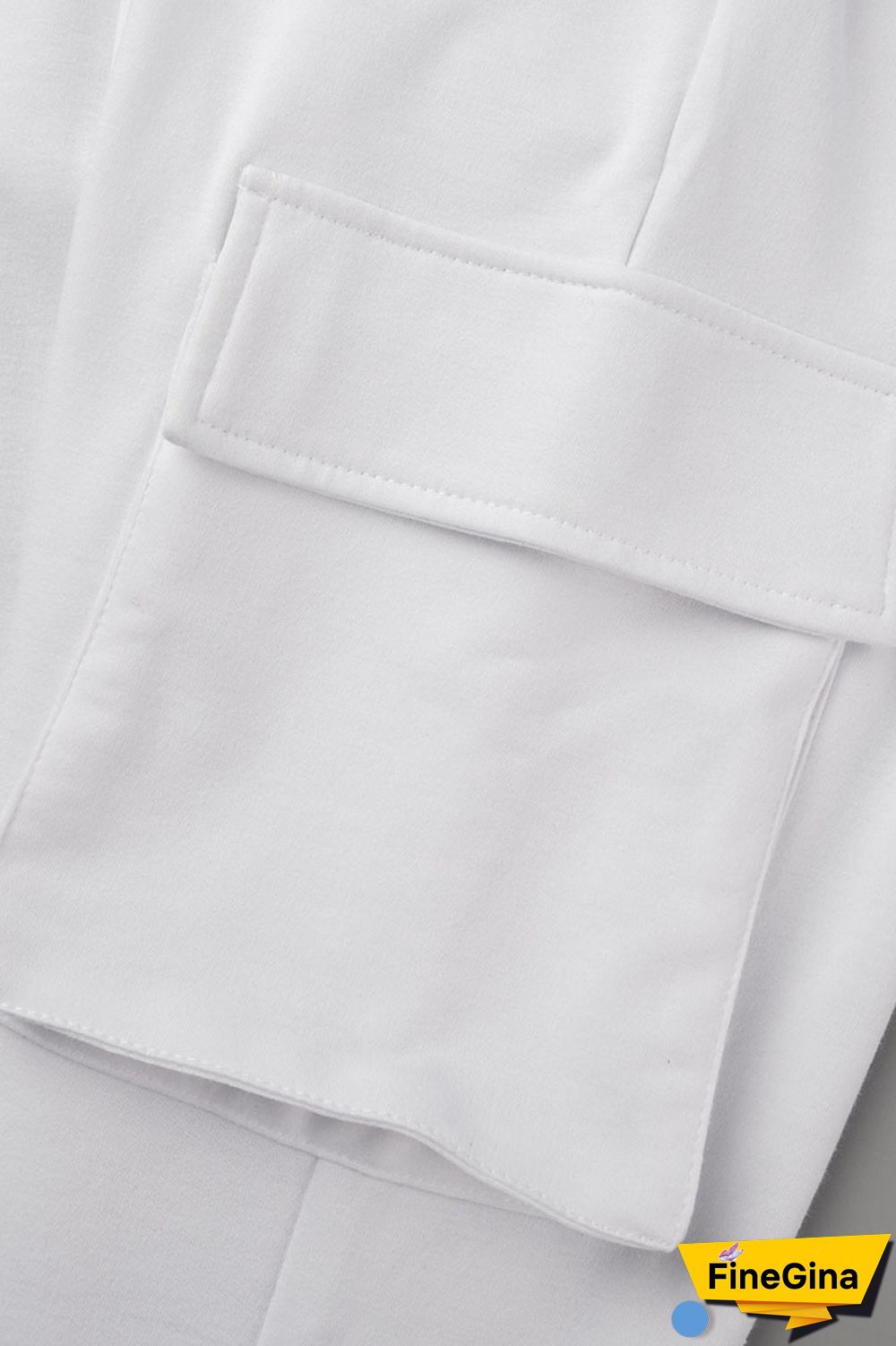 White Casual Solid Patchwork Hooded Collar Long Sleeve Two Pieces