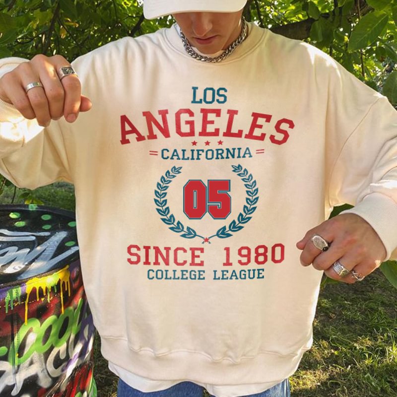Men's Modern Casual Printed Color Long Sleeve Sweatshirt