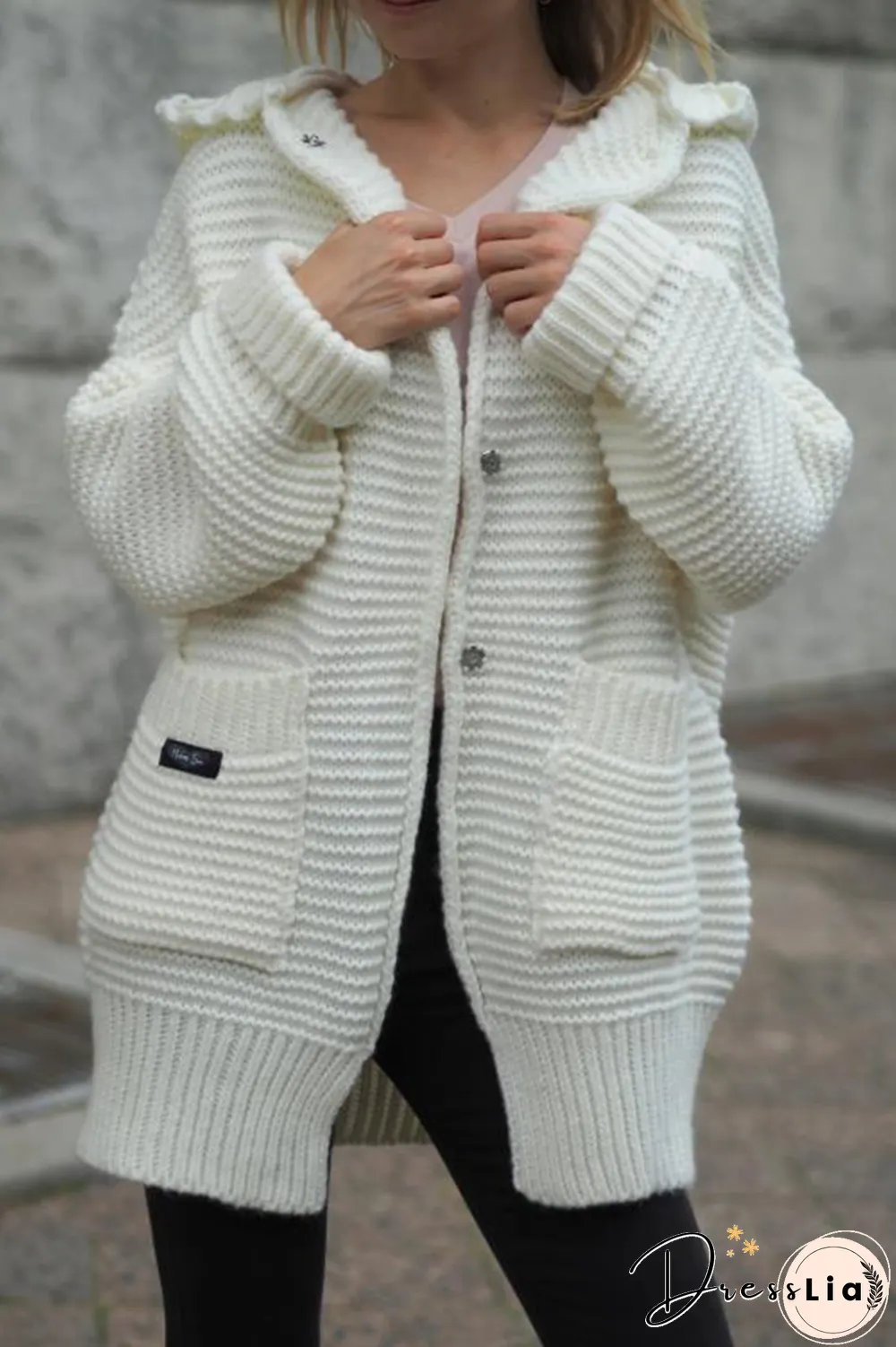 Casual Solid Pocket Hooded Collar Tops Sweater(6 Colors)