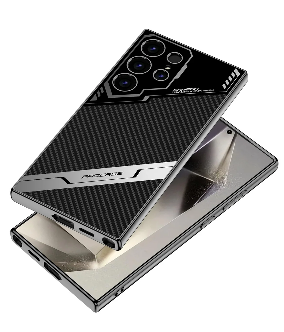 Suitable for S24/23 electroplated plain leather holder mobile phone protective case