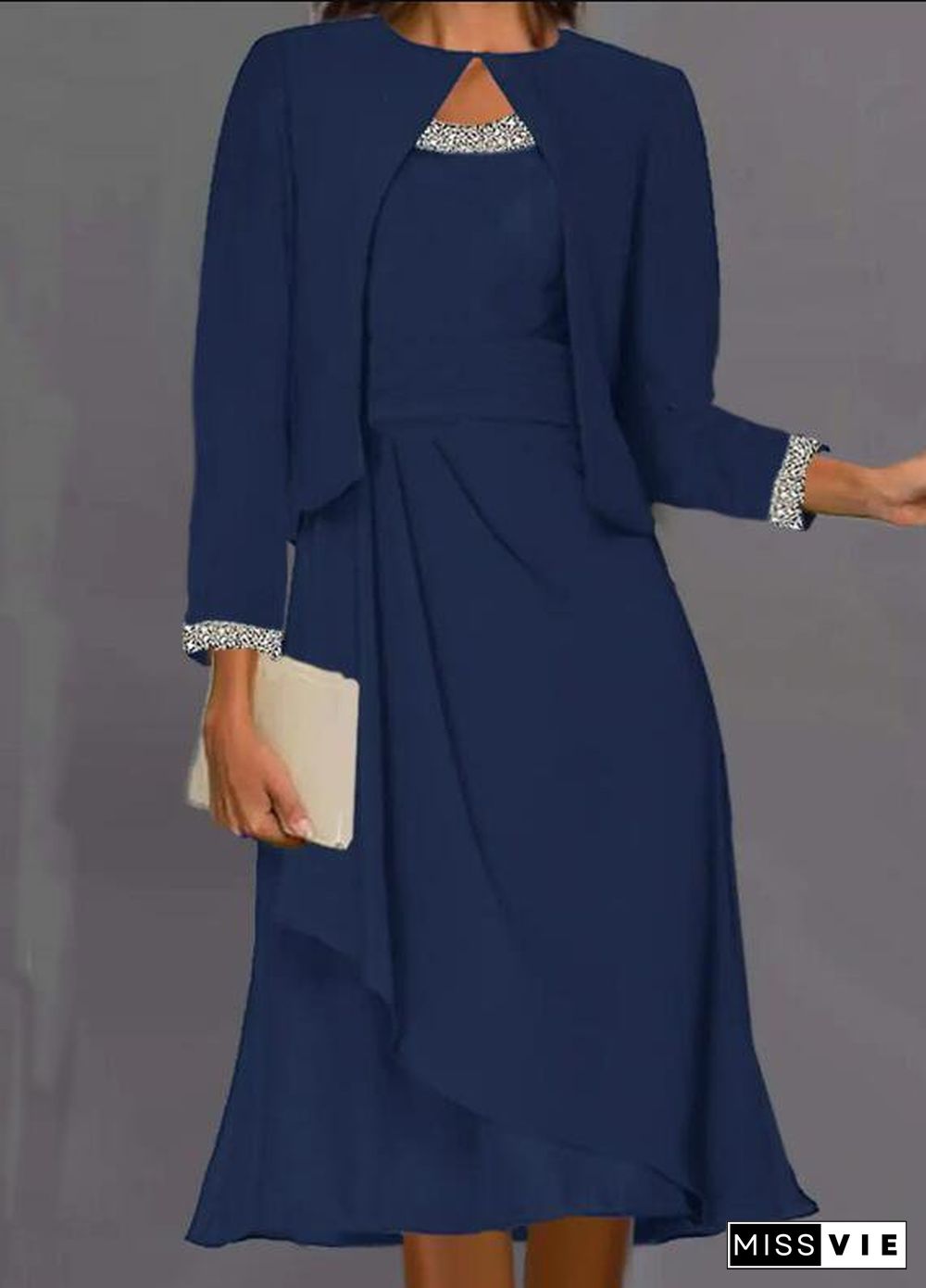 Casual Crew Neck Loose Dresses