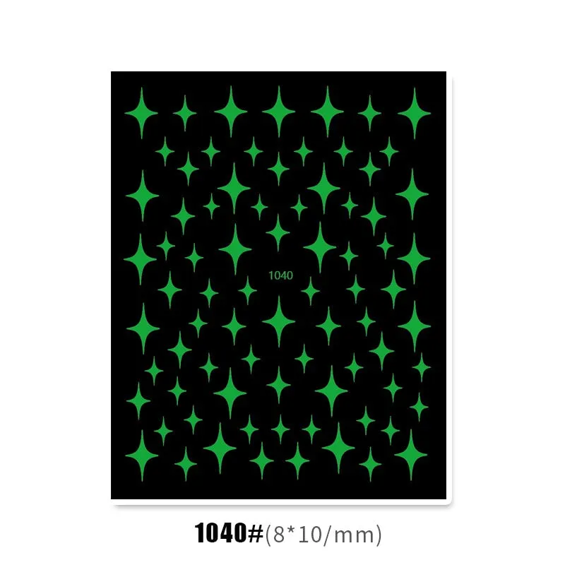 Black Red 3D Nail Sticker Self Adhesive Love Heart Star Butterfly Flower Nail Decals Slider DIY Nail Art Decoration-Nail Inspo