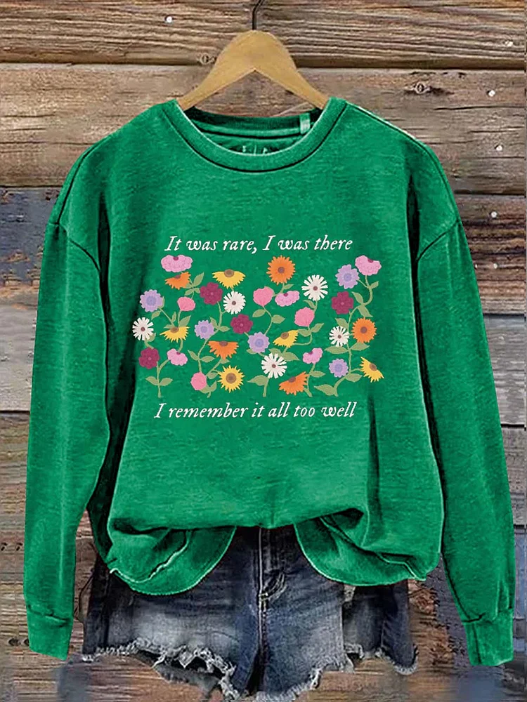 Women's I Remeber Me All To Well  Pattern Neck Sweatshirt