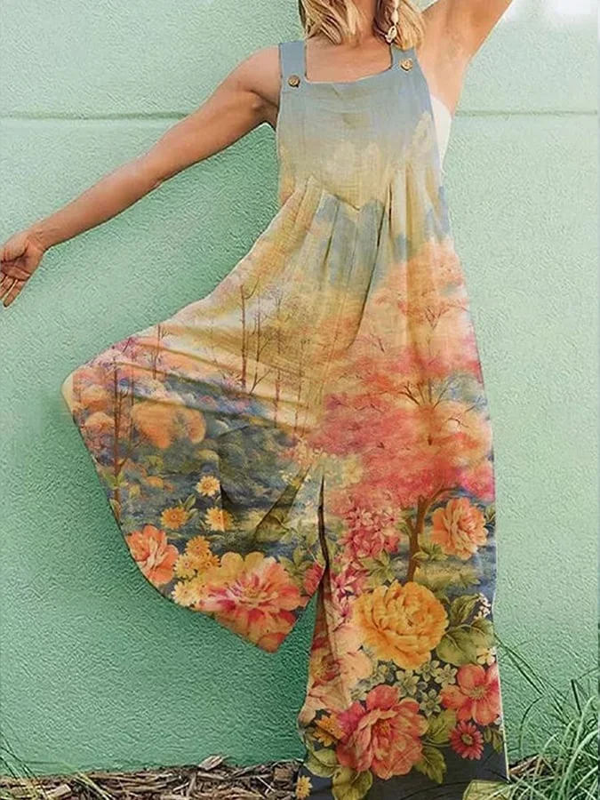 Women's Floral Casual Jumpsuit
