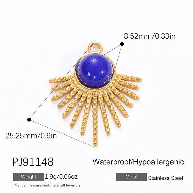 1 Piece 16.47mm 304 Stainless Steel Zircon Geometric Heart Shape Eye Pendant Jewelry Accessories