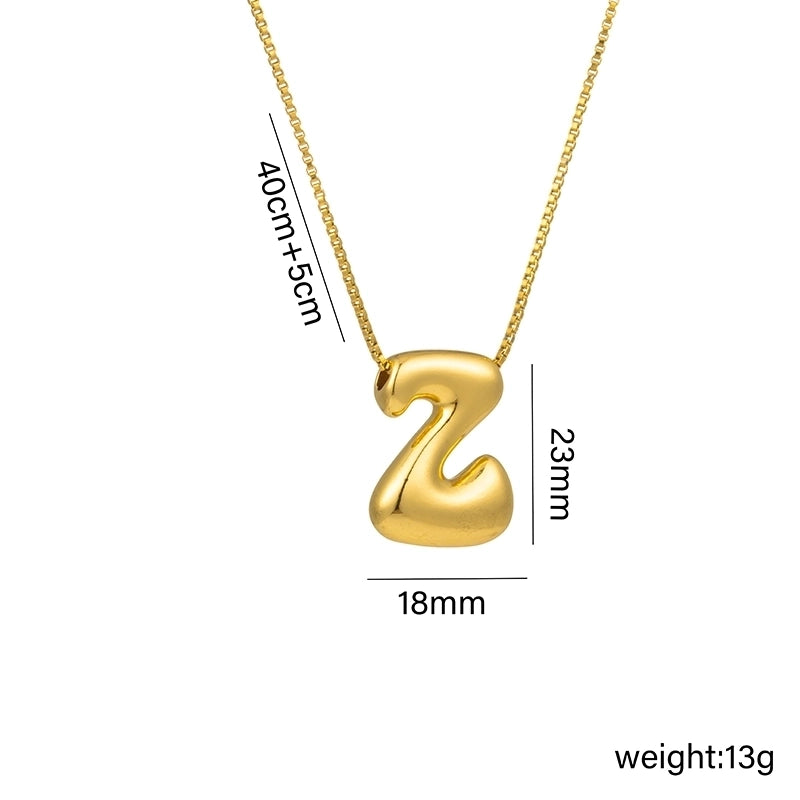 Hip-Hop Minimalist Letter Titanium Steel 18K Gold Plated Plating Pendant Necklace