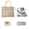 DIY Diamond Painting Cat Linen Waterproof Handbag Shopping Storage Bag Totes Kit