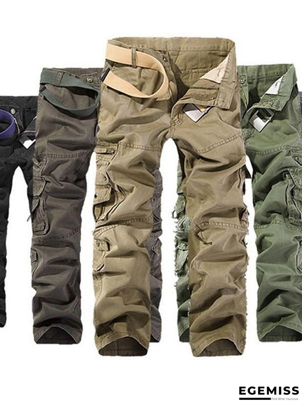 Mens Tactical Pants Joggers Casual Male Cargo Pants Cotton Trousers Multi Pocket Military Style Green Pants | EGEMISS