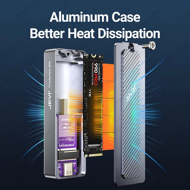 JEYI 20G M.2 NVMe SSD Enclosure with Silicone Protector Cover - Thumbnail 2