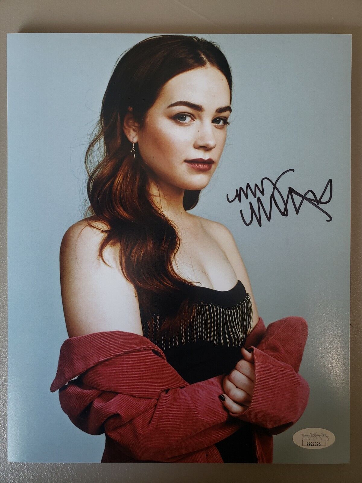 8X10 Autographed by Mary Mouser in Cobra Kai. Rare! JSA