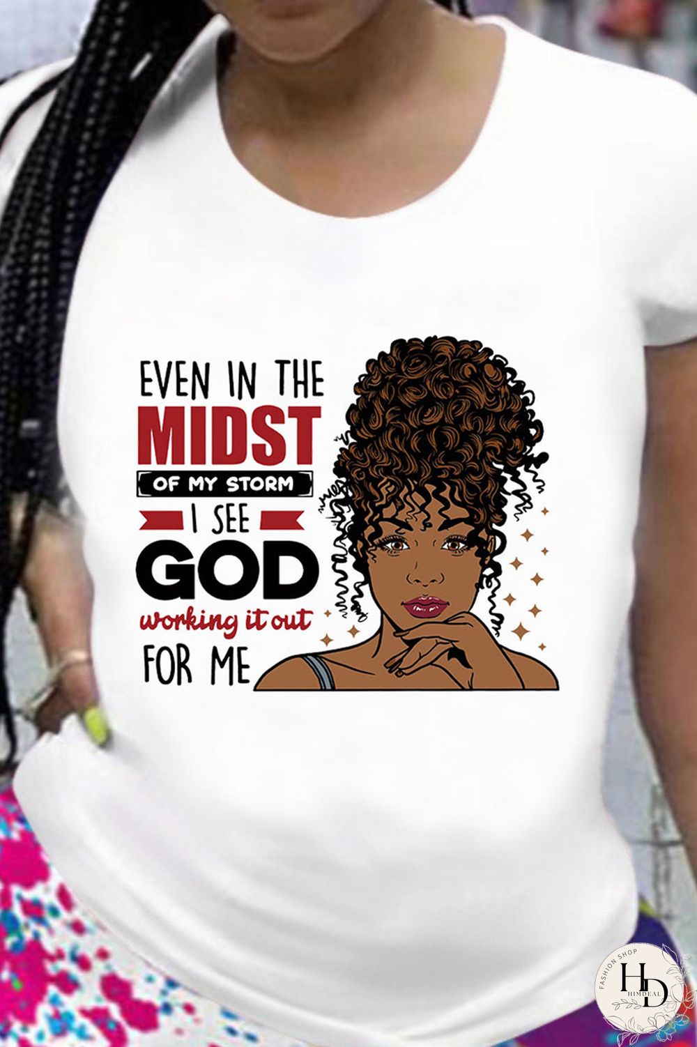White Black Fashion Casual Print Basic O Neck T-Shirts