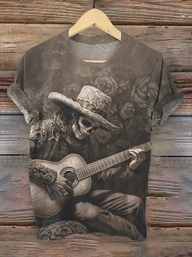 Women's Retro Skull Print Casual Tank Top T-Shirt