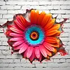 4pcs 5Diamond Painting -DIY Round Drill Flowers in The Wall
