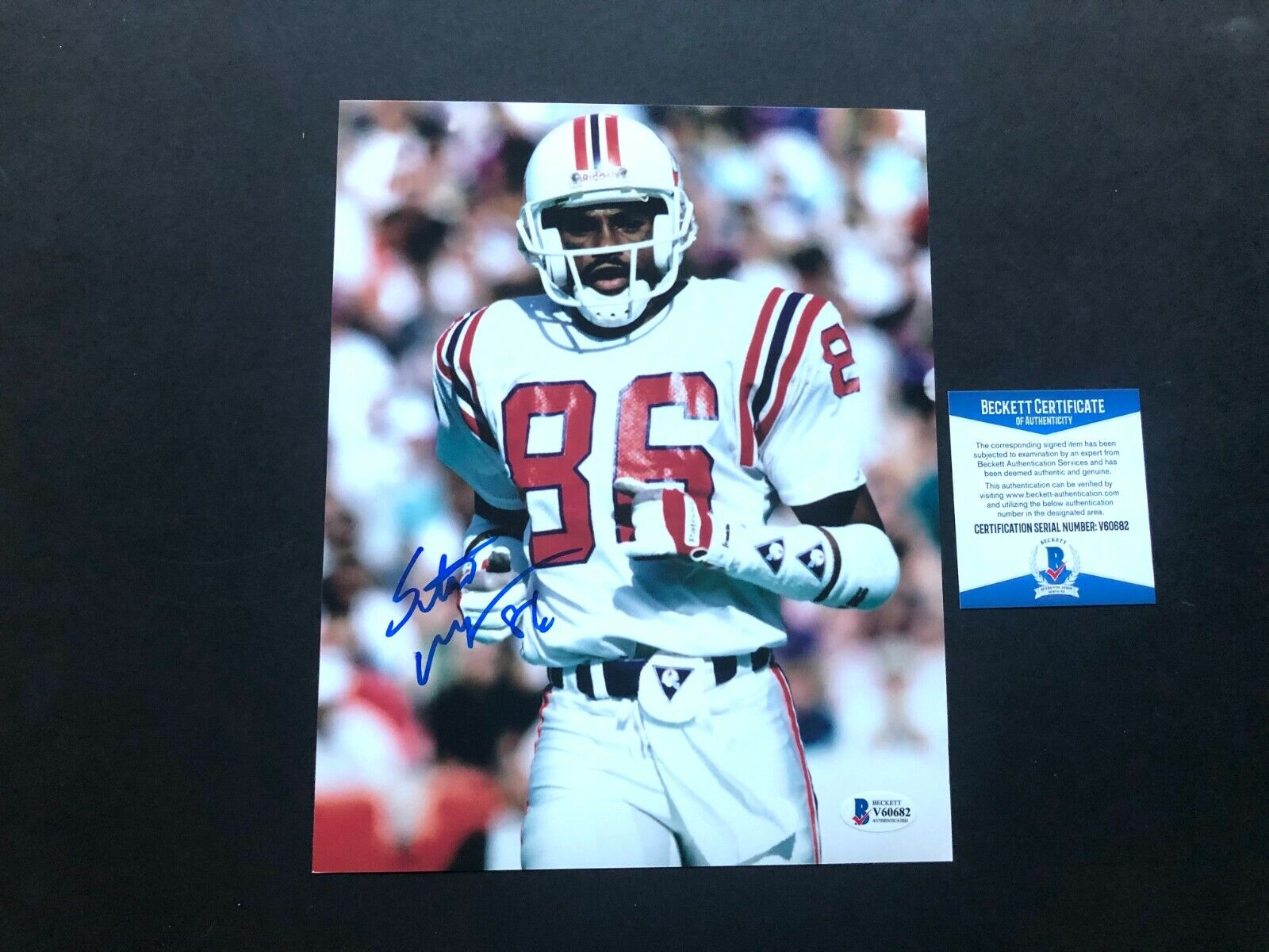 Stanley Morgan Hot! signed autographed Patriots 8x10 Photo Poster painting Beckett BAS coa