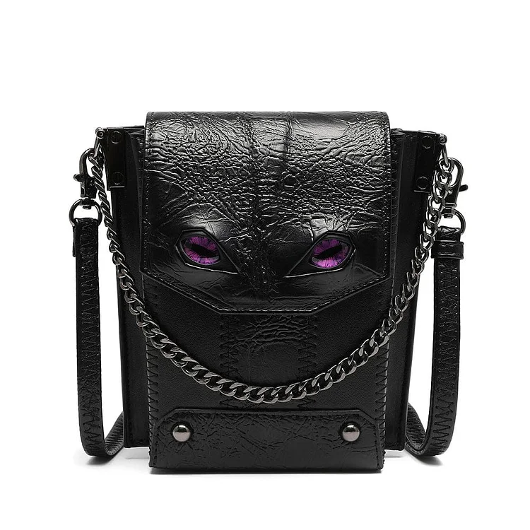 Steampunk Evil Eyes Faux Leather Bag