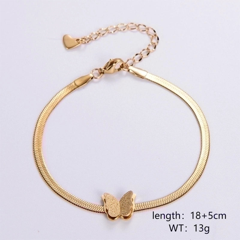 Elegant Princess Sweet Butterfly 304 Stainless Steel Bracelets In Bulk