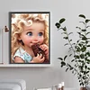 >SALE<5D DIY Full Round Drill Diamond Painting Curly Hair Big Eyes Girl Decor 30x40cm