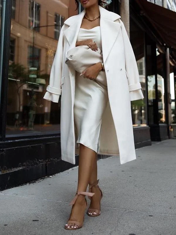 Women's Coats Fashion Lapel Mid-Length Woolen Coat