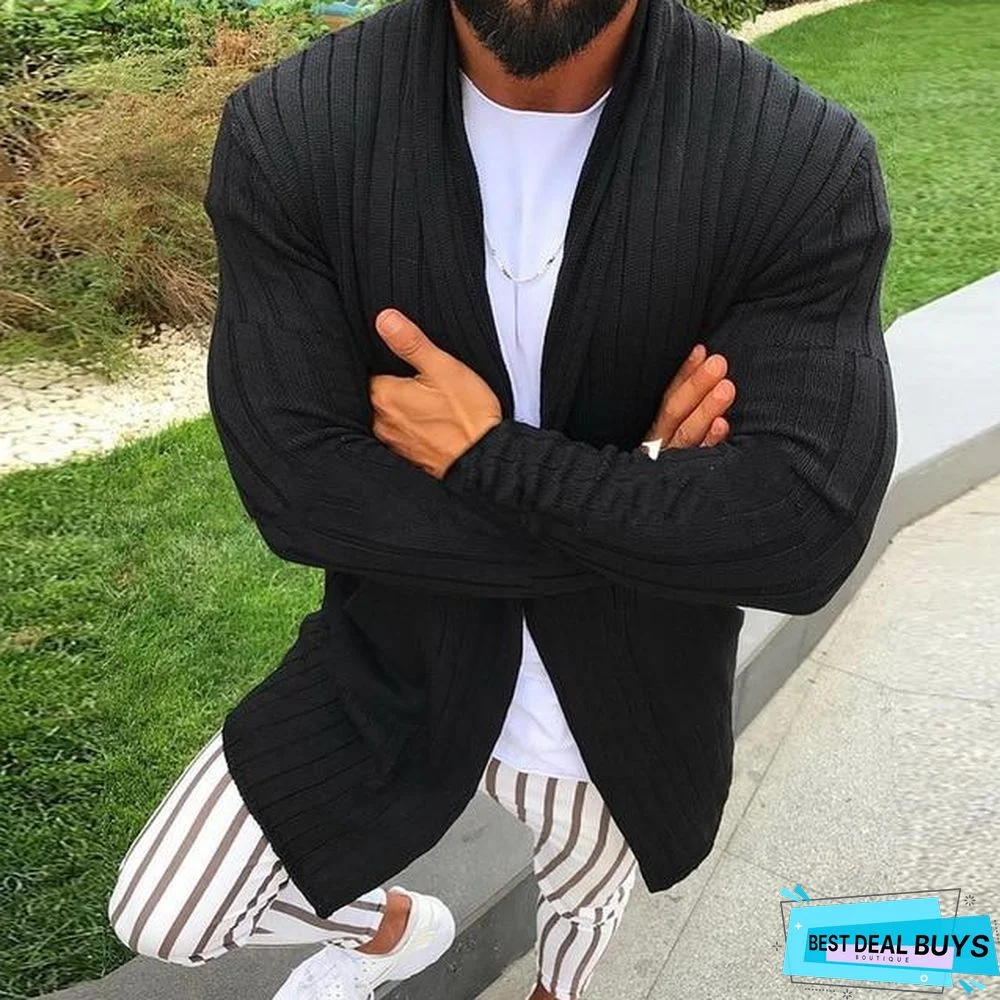 Men Clothes Open Stitch Casual Sweater coat Tricot Cardigan Male Autumn Hoodies Knitted Overwear Hombre