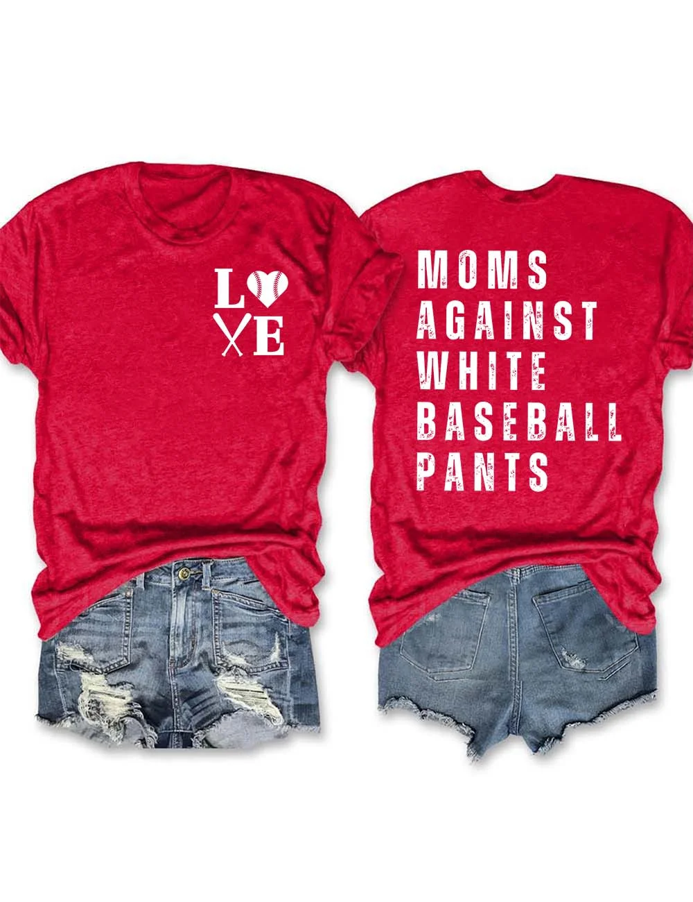 Mom Against Baseball White Pants T-Shirt