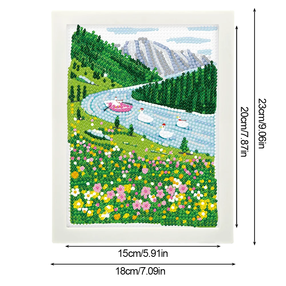 DIY Landscape Full Drill Diamond Painting for Beginners(Canvas|15*20cm)【with Plastic Frame】
