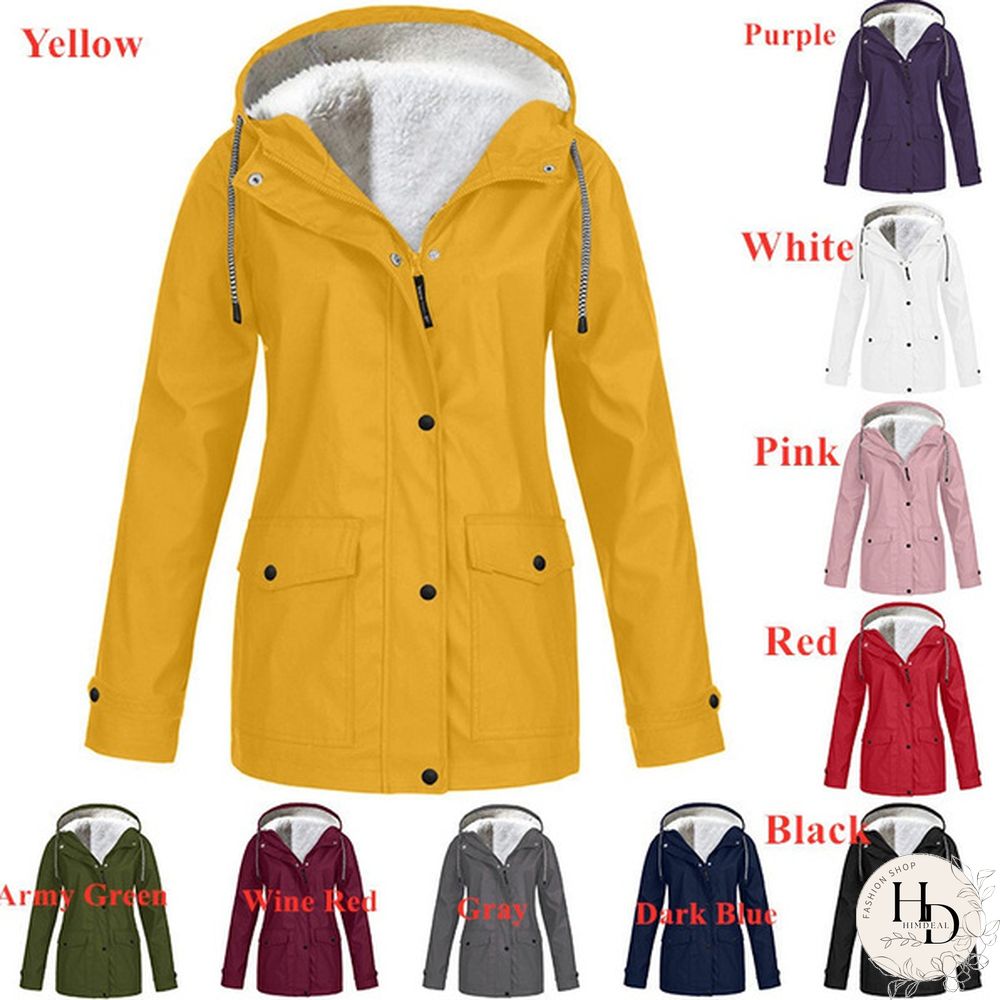Womens Winter Coats-Solid Plush Thickening Jackets for Outdoor Hiking Plus Size Hooded