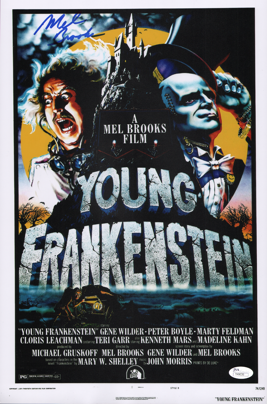 MEL BROOKS Authentic Hand-Signed ~YOUNG FRANKENSTEIN~ 11x17 Photo Poster painting (JSA COA) B