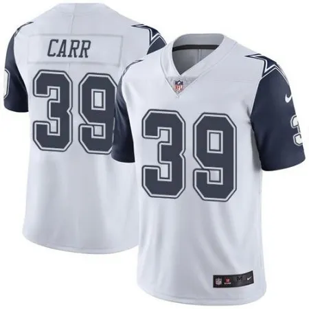 Cowboys #39 Brandon Carr White Men's Stitched NFL Limited Rush Jersey