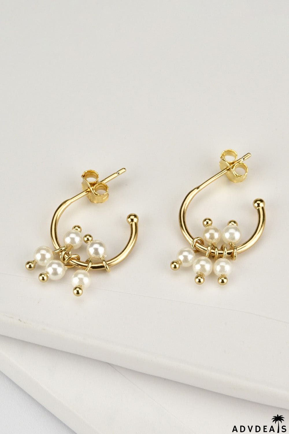 Pearl 925 Sterling Silver C-Hoop Earrings