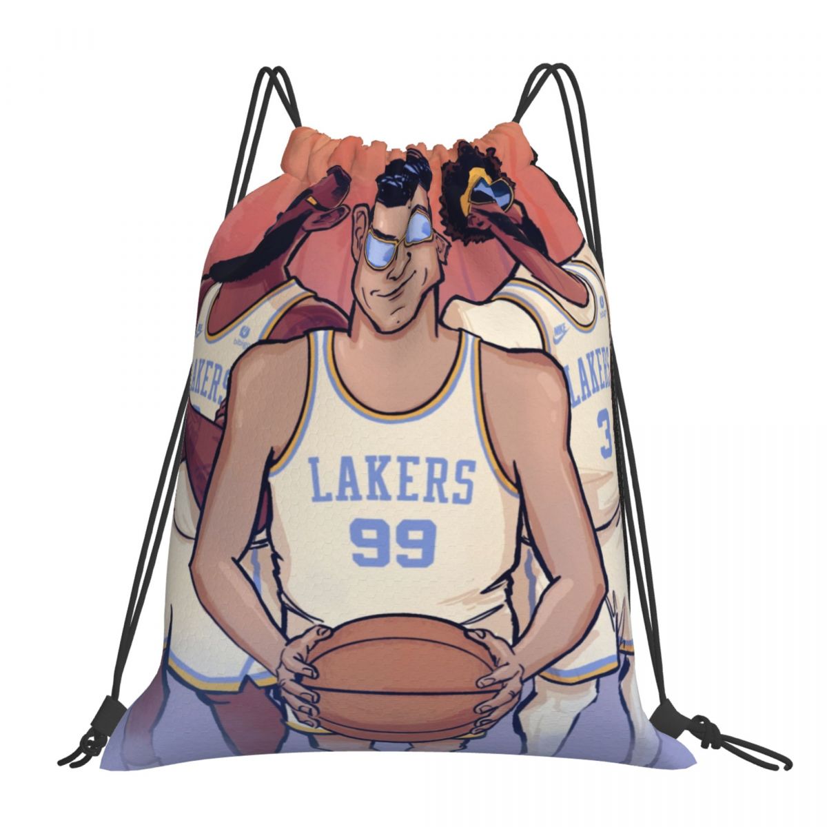Los Angeles Lakers Jack Perkins Mikan Foldable Sports Gym Drawstring Bag